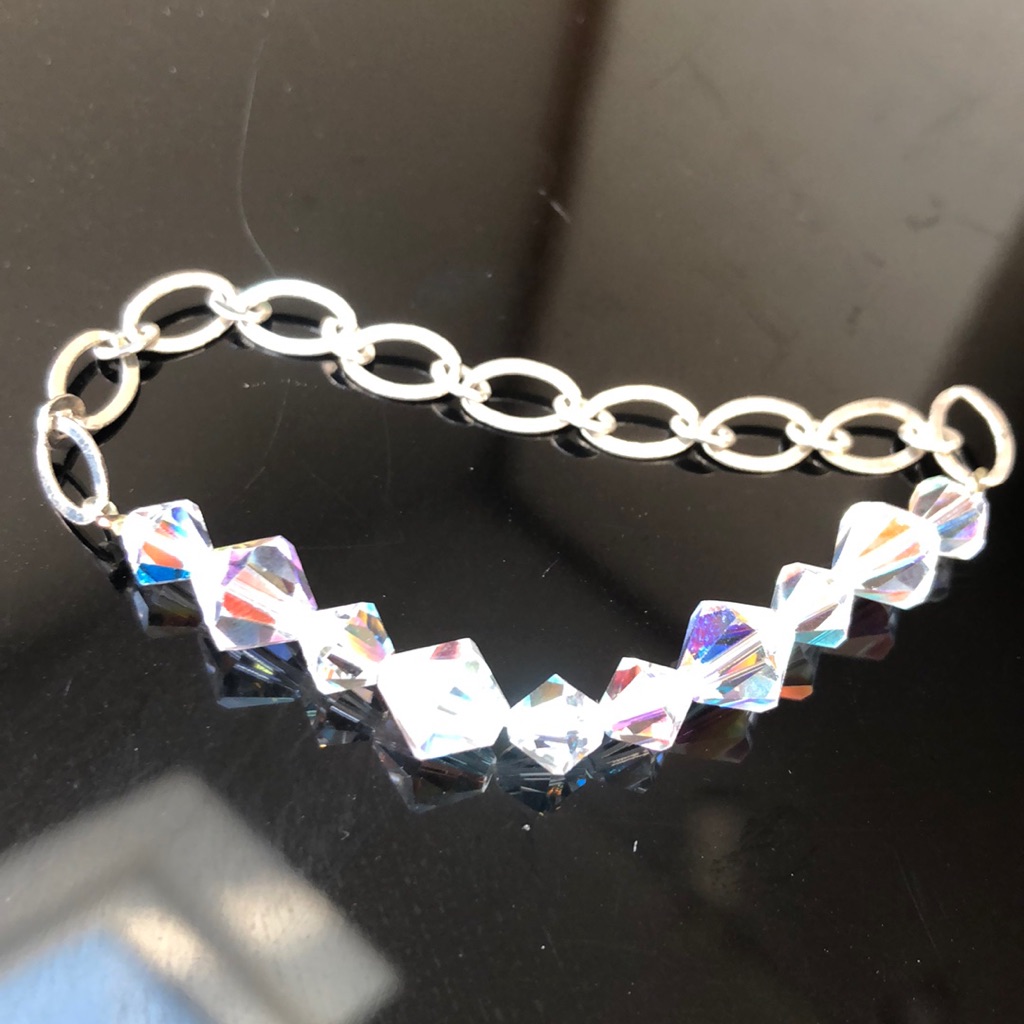 Vtg 1950’s Aurora Borealis Bracelet- Small Wrist